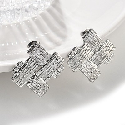 304 Stainless Steel Stud Earrings for Women LS-EJEW-K306-26P-1