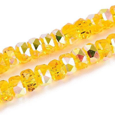Electroplate Transparent Glass Beads Strands EGLA-N022-05B-C02-1