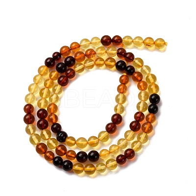 Gradient Color Natural Amber Beads Strands G-F803-F01-6mm-1
