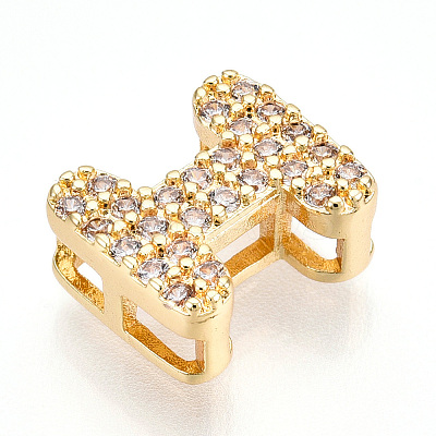 Brass Micro Pave Cubic Zirconia Charms KK-N254-217G-I-1