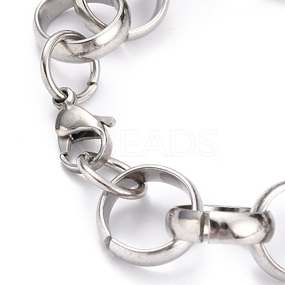 Tarnish Resistant 304 Stainless Steel Rolo Chain Bracelets BJEW-Z011-13P-1