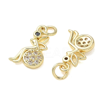 Brass Micro Pave Cubic Zirconia Pendants KK-T085-15A-G-1