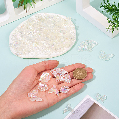 182Pcs 100G Transparent Acrylic Beads OACR-TA0003-66A-1