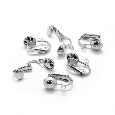Iron Clip-on Earrings Findings IFIN-L032-01P-1