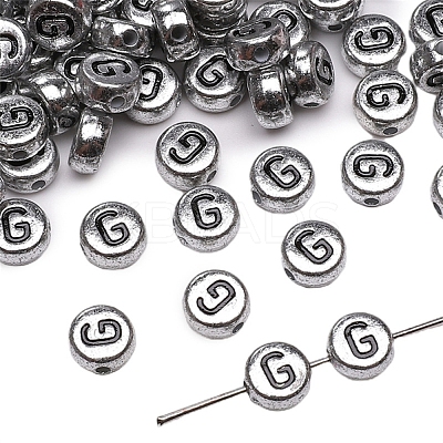 50Pcs Silver Plating Acrylic Beads PW-WG2E8AD-20-1