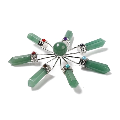 Natural Green Aventurine 7 Chakra Points Energy Generator DJEW-I016-01P-01-1