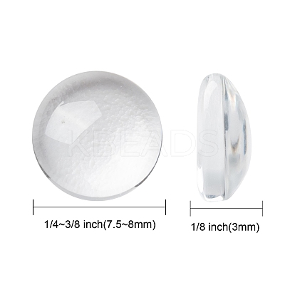 Transparent Glass Cabochons GGLA-R026-8mm-1