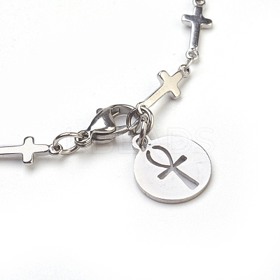 Tarnish Resistant 304 Stainless Steel Charm Bracelets BJEW-JB03864-02-1