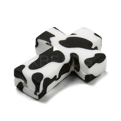 Cross with Cow Silicone Focal Beads SIL-G006-02D-1