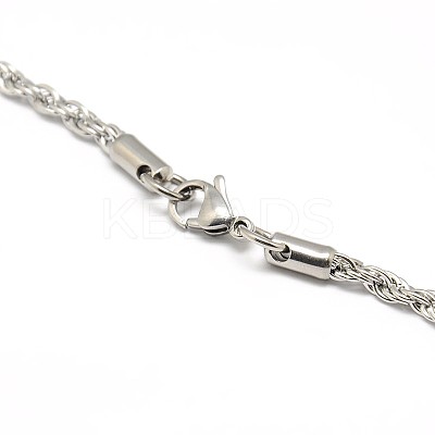 Fashionable 304 Stainless Steel Rope Chain Necklace Making STAS-A028-N052-1