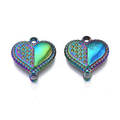 Rack Plating Rainbow Color Alloy Connector Rhinestone Settings PALLOY-N163-185-1