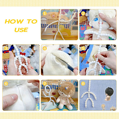 4 Sets 4 Style Polyoxymethylene(POM) Toy Skeleton Joint for DIY Plush Doll DIY-OC0009-34-1