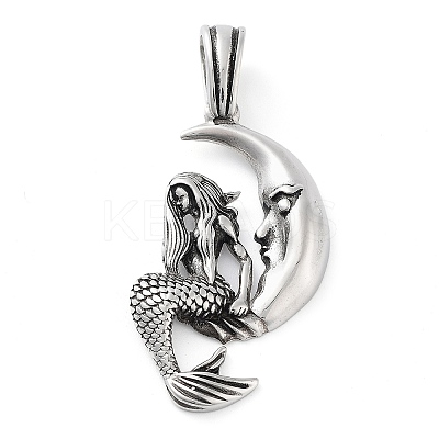 304 Stainless Steel Big Pendants STAS-R225-09AS-1
