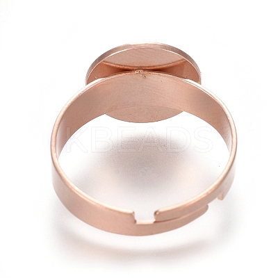 Adjustable 201 Stainless Steel Finger Rings Components STAS-E484-43RG-1