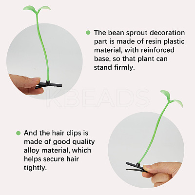 32Pcs 2 Style Bean Sprout Plastic Alligator Hair Clips PHAR-CP0001-19-1