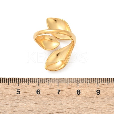 Teardrop 304 Stainless Steel Open Cuff Rings RJEW-R018-01G-03-1