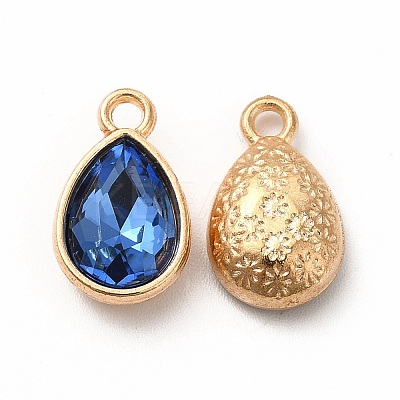 Faceted Glass Rhinestone Pendants GLAA-I051-A06-1