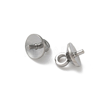 304 Stainless Steel Cup Pearl Peg Bails Pin Pendants STAS-L300-004D-P-1