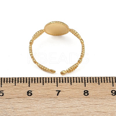 Oval 304 Stainless Steel Enamel Cuff Rings for Women RJEW-G355-01G-02-1