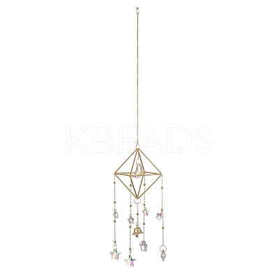 Geometric Metal Suncatchers Wall Hanging Decoration HJEW-G018-01A-G-1