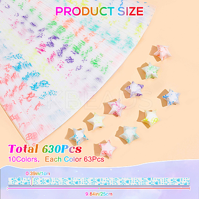 3 Sets 10 Colors Luminous Lucky Star Origami Paper DIY-CP0010-81-1