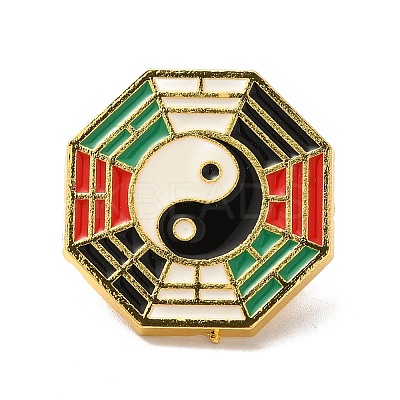 Eight-Diagram Tactics with Yin Yang Enamel Pin JEWB-K008-01G-1