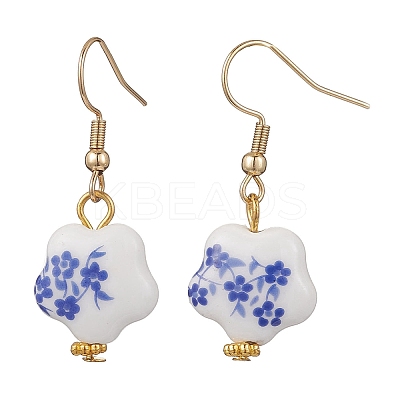 4 Pairs Handmade Printed Porcelain Dangle Earrings EJEW-JE06701-1