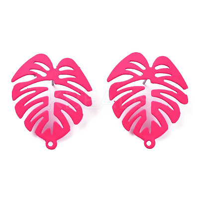 Spray Painted Iron Stud Earring Findings IFIN-N008-019-B01-1