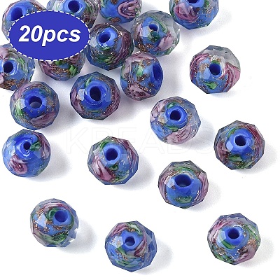 20Pcs Handmade Gold Sand Lampwork Beads LAMP-YW0001-79D-1