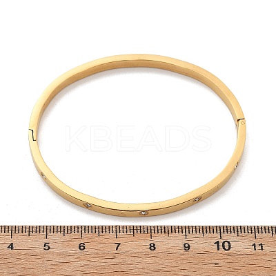 304 Stainless Steel Rhinestone Bangles for Women X-BJEW-Z092-05G-1
