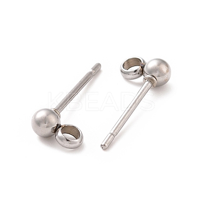 304 Stainless Steel Ear Stud Components LS-STAS-F227-18C-P01-1