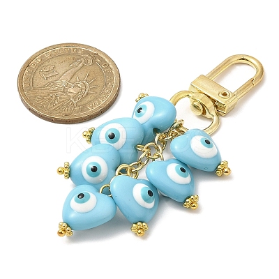 Heart with Evil Eye Resin Pendant Decorations HJEW-JM01089-1