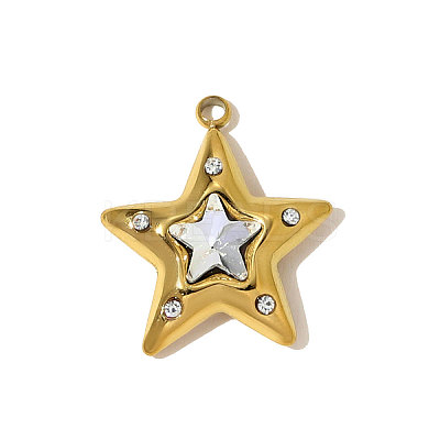 304 Stainless Steel Rhinestone Pendants STAS-OY009-96G-1