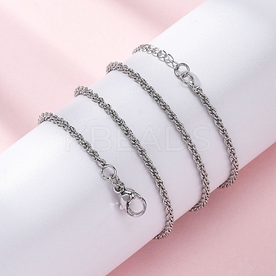 Brass Rope Chains Necklaces for Women NJEW-D302-03P-1