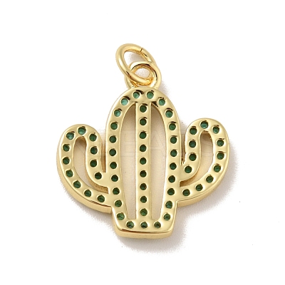 Brass Micro Pave Cubic Zirconia Pendants KK-B059-09G-1