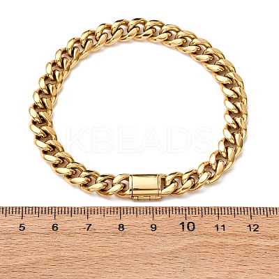 304 Stainless Steel Curb Chain Bracelets for Unisex BJEW-K283-02A-G-1
