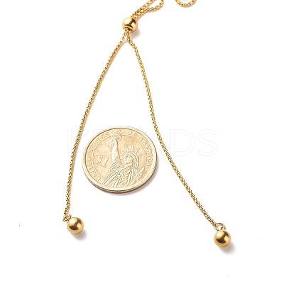 Round Beads Lariat Necklace for Girl Women NJEW-JN03709-1