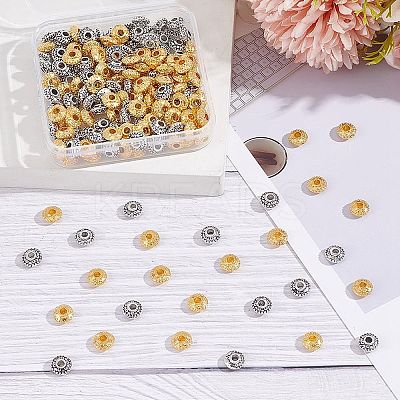 200Pcs 2 Colors Tibetan Style Alloy Beads FIND-AR0004-83-1