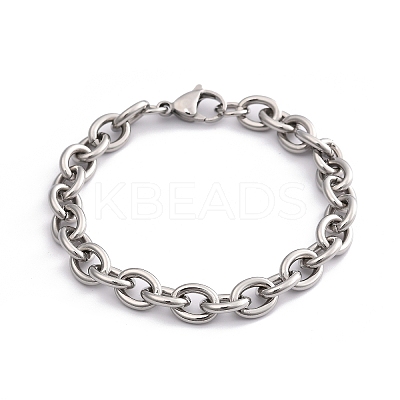 Tarnish Resistant 304 Stainless Steel Cable Chain Bracelets BJEW-I238-09P-1