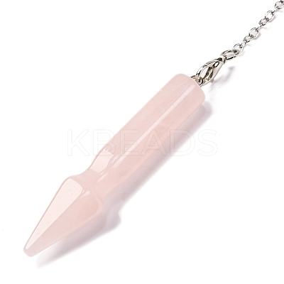 Natural Rose Quartz Pointed Dowsing Pendulums G-Q184-04C-P-1
