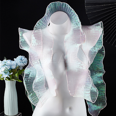 10 Yards Mermaid Color Polyester Pleated Lace Trim Ribbon DIY-WH0419-43A-1