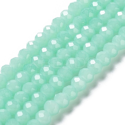 Baking Paint Imitation Jade Glass Bead Strands X-DGLA-A034-J8MM-A22-1