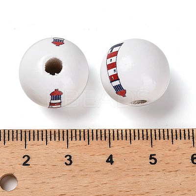 Natural Wood European Beads WOOD-S059-01F-1