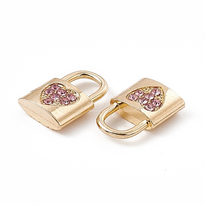 Alloy Light Rose Rhinestone Pendants ALRI-K049-03A-1