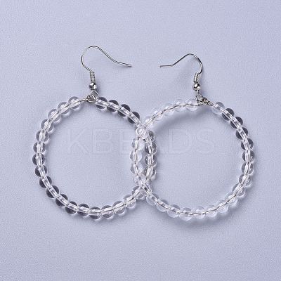 Natural Quartz Crystal Dangle Earrings X-EJEW-K077-A16-1