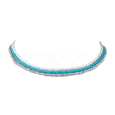 Glass Bead Necklaces for Women NJEW-JN04672-1