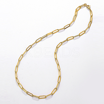 201 Stainless Steel Paperclip Chain Necklaces for Women LS-KC1989-1