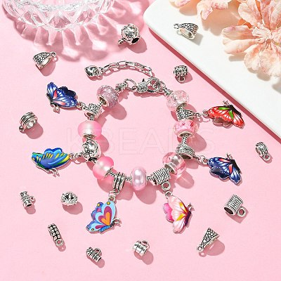100Pcs 20 Styles Tibetan Style Alloy Tube Bails FIND-CJ0002-13-1