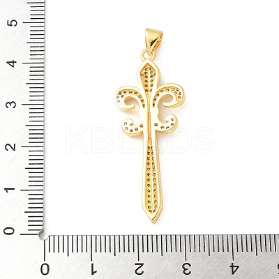 Brass Micro Pave Cubic Zirconia Pendants KK-U053-17G-03-1