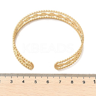 304 Stainless Steel Hollow Cuff Bangles for Women BJEW-B120-06G-02-1